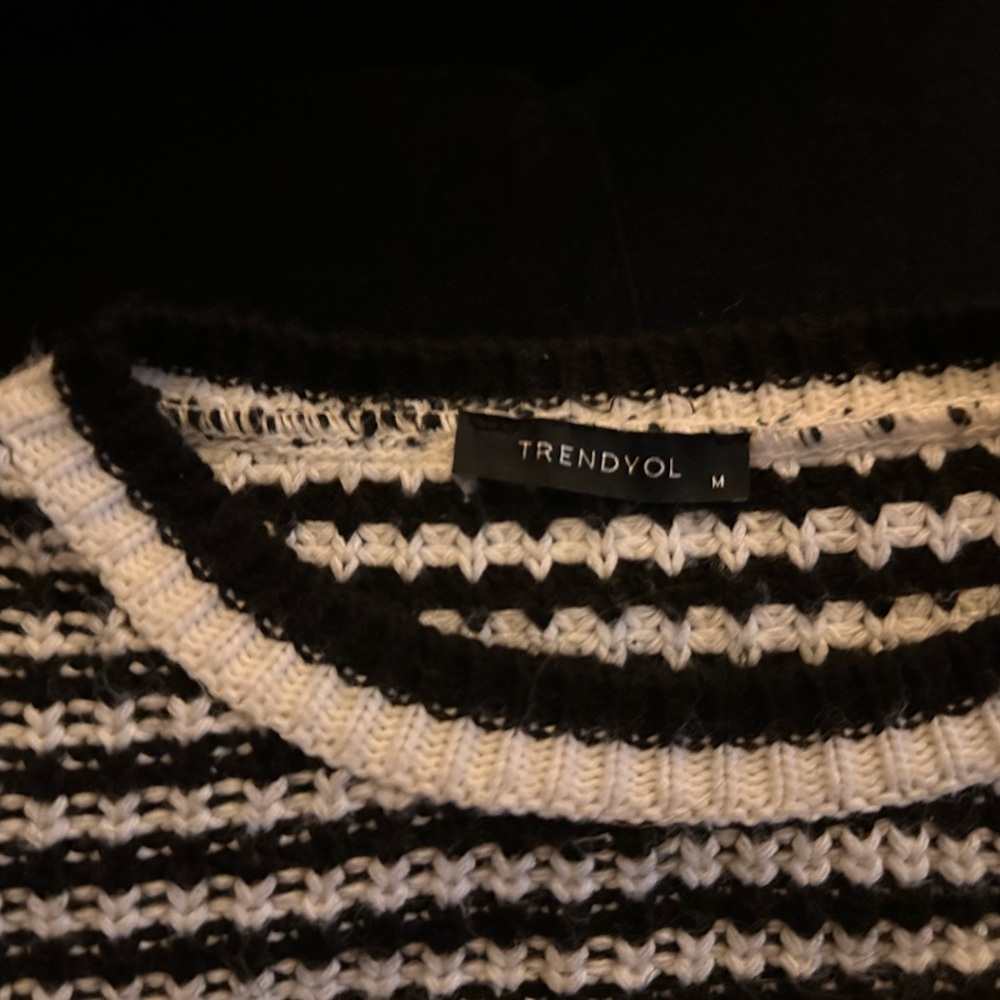 Trendyol Monochrome Striped Knit Top